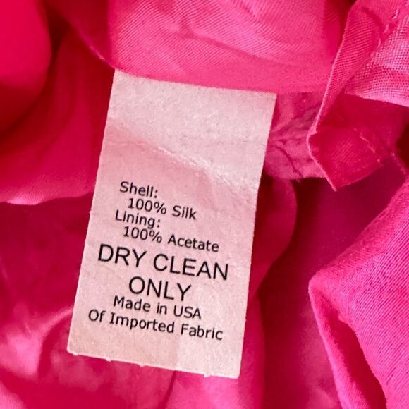 Sara Campbell Vintage 1980s Pink Silk Halter Midi Dress| Size 8 - Picture 9 of 10